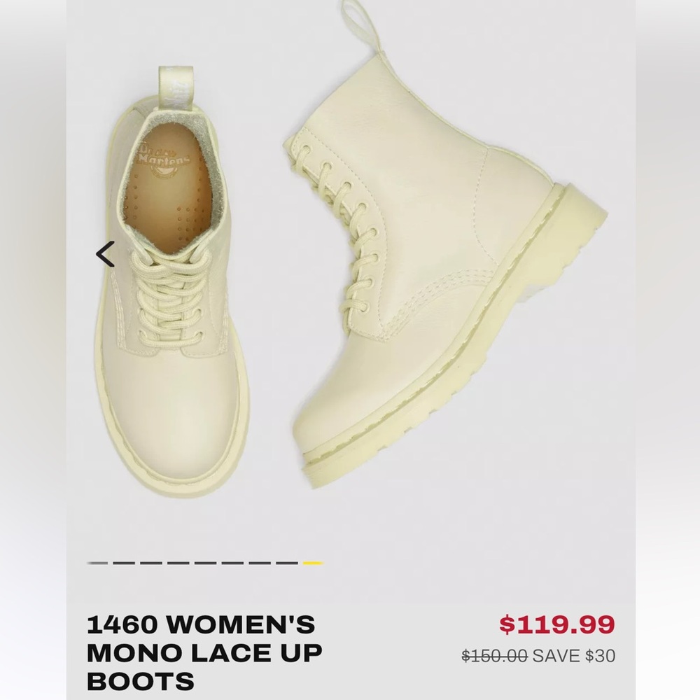Dr. Martens Women's Lace Up Boots - Cream